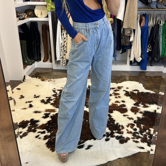 GRLFRND Denim - GRLFRND Chloe High Rise Pleated Wide Leg in Sawtelle